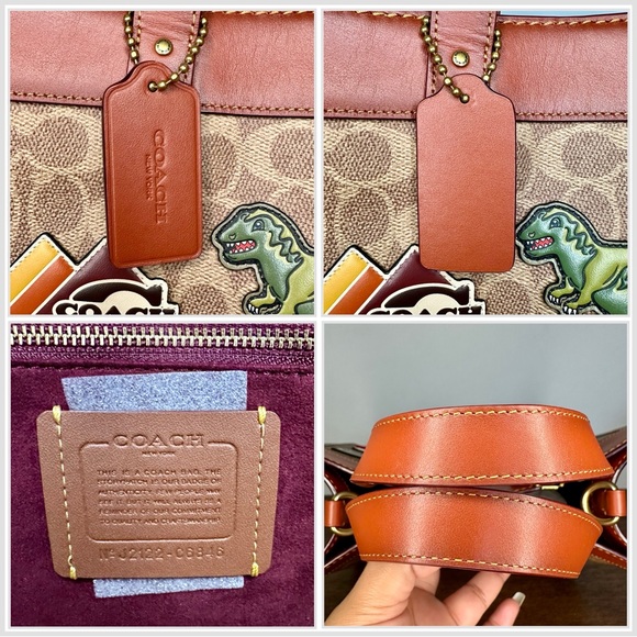 S⭕️LD‼️Coach Field Tote Signature Canvas With Patches & Novelty Strap - Picture 9 of 11